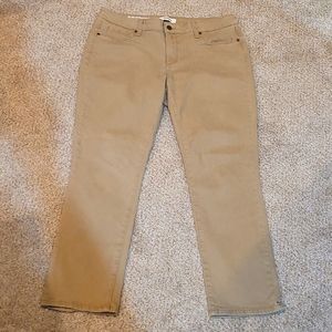 Slim straight khaki pants